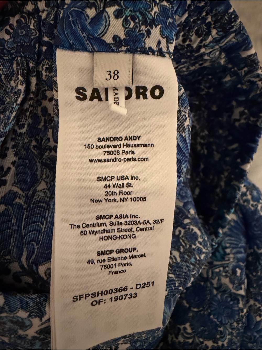 Sandro Blue Floral Print Shorts - Picture 3 of 4